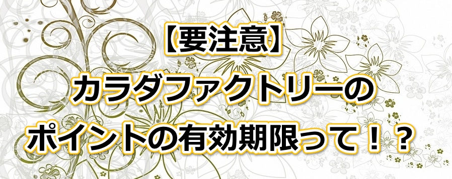 【要注意】カラダファクトリーのポイントの有効期限って!?